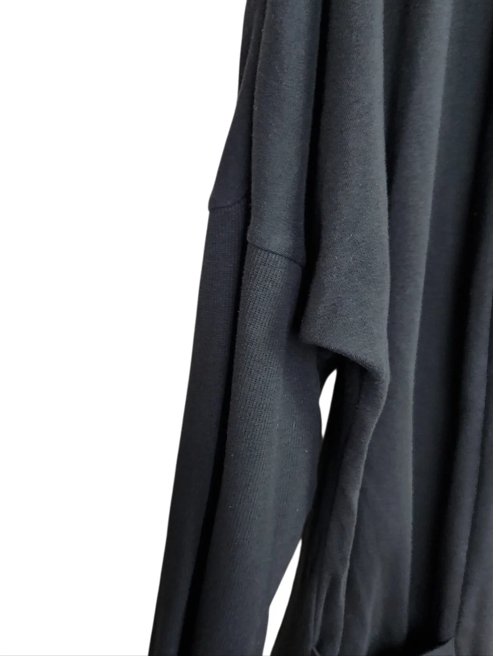 PACT Airplane Cardigan Black 100% Organic Cotton Travel Longline Womens Size M L - Picture 7 of 14